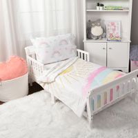 Nemcor Rainbow 2-Piece Toddler Bedding Set - Sunshine and Rainbows