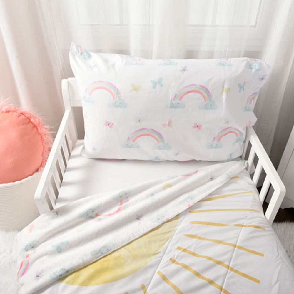 Nemcor Rainbow 2-Piece Toddler Bedding Set - Sunshine and Rainbows