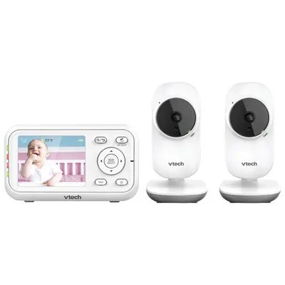 Vtech 2.8" Video Baby Monitor with 2 Cameras, Night Vision & Two-Way Communication (VM3252-2)