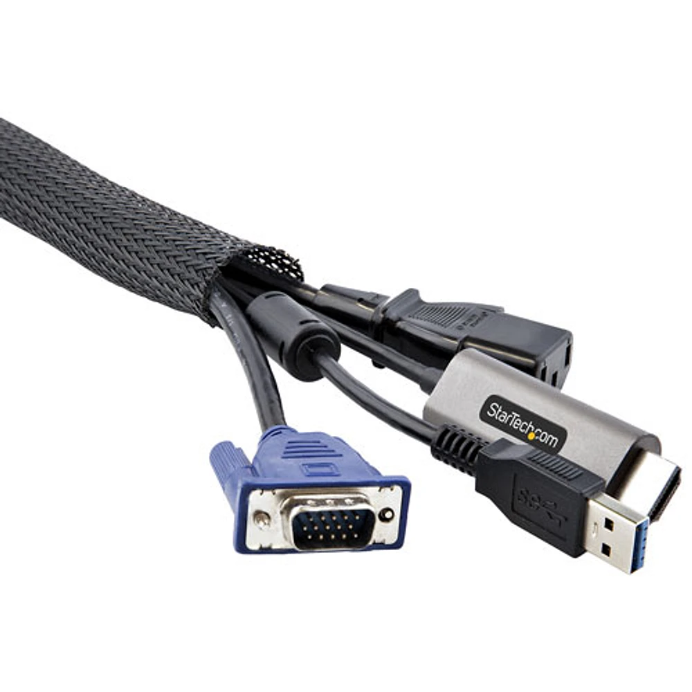 StarTech 3m (9.84 ft.) Trimmable Cable Management Sleeve (WKSTNCMFLX) - 1.2" (0.03m) Diameter