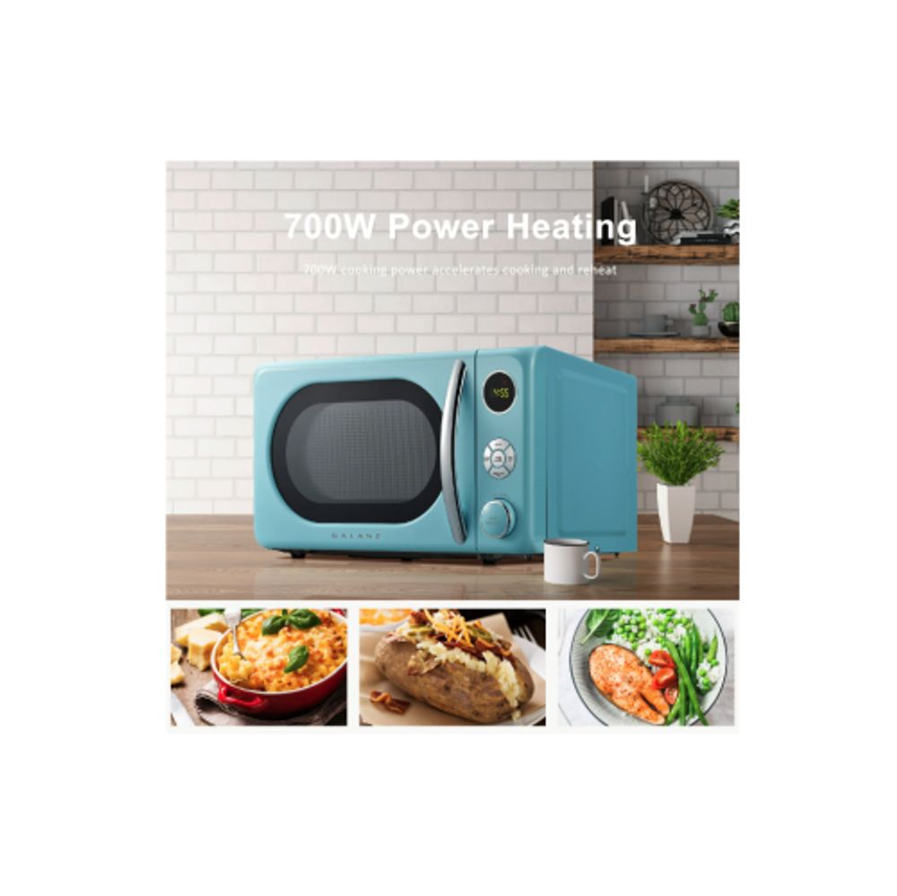 Galanz 0.7 cu. ft. Retro Countertop Microwave Oven, 700 Watts, Blue