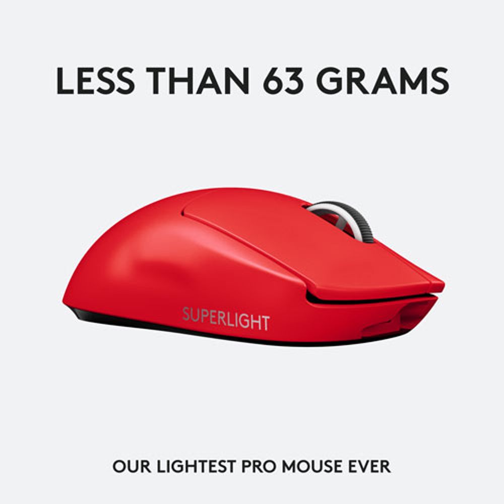 Logitech G Pro X Superlight 25600 DPI Wireless HERO Optical Gaming Mouse - Red - Only at Best Buy