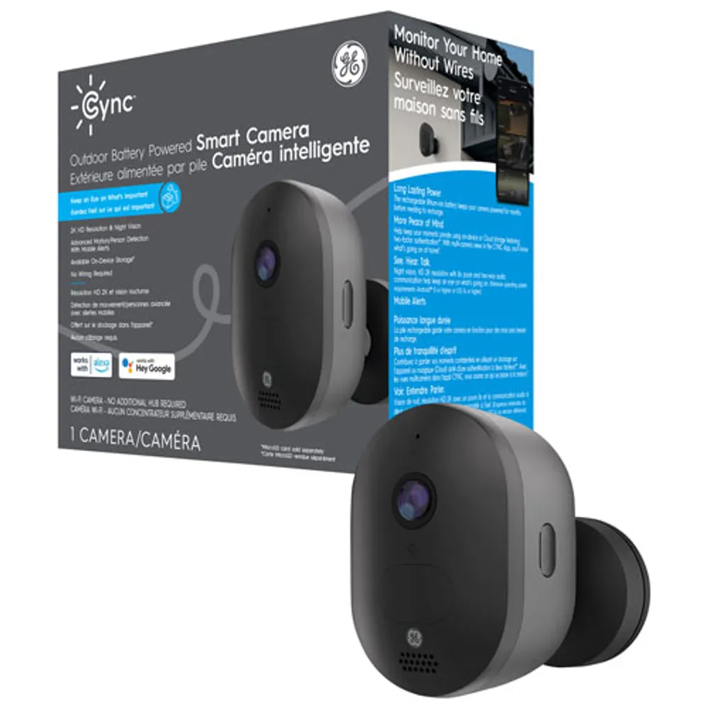 GE Cync Wire-Free Outdoor 1080p Full HD IP Camera - Black