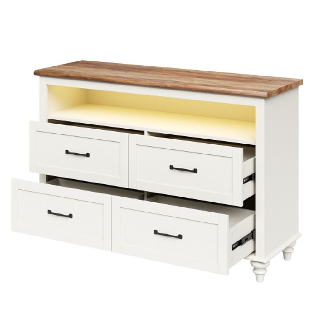  WAMPAT Dresser for Bedroom with 3 Drawers, White Kids