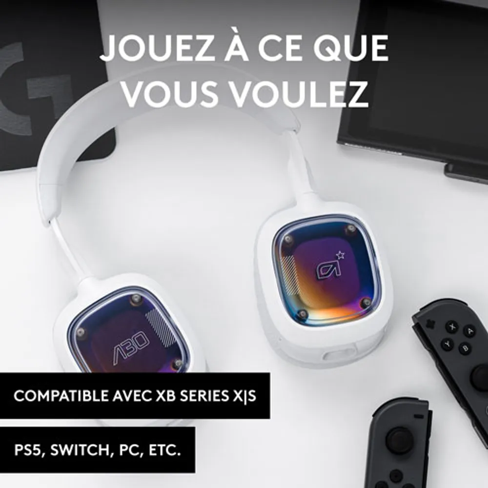 Casque de jeu sans fil A30 LightSpeed d'Astro pour PC/PS5/PS4/Switch - Blanc