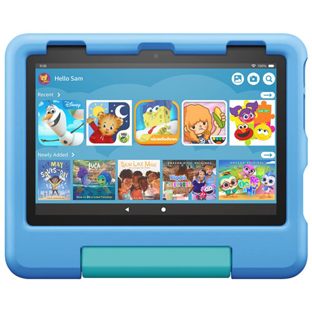 Tablette 8 po 32 Go FireOS Fire HD 8 Kids (2022) d'Amazon avec étui à l'épreuve des enfants - Bleu