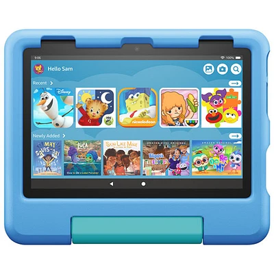 Tablette 8 po 32 Go FireOS Fire HD 8 Kids (2022) d'Amazon avec étui à l'épreuve des enfants - Bleu