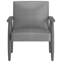 Mid-Century Modern Faux Leather Accent Chair - Grey