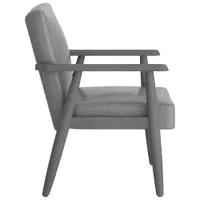 Mid-Century Modern Faux Leather Accent Chair - Grey