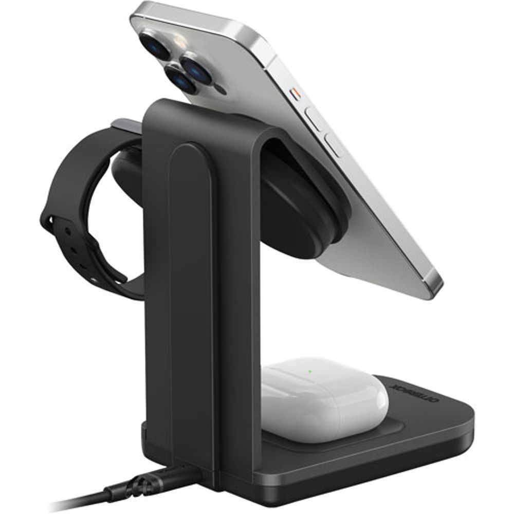 OtterBox 3-in-1 15W Wireless Charging Stand with MagSafe (78-80871) - Black