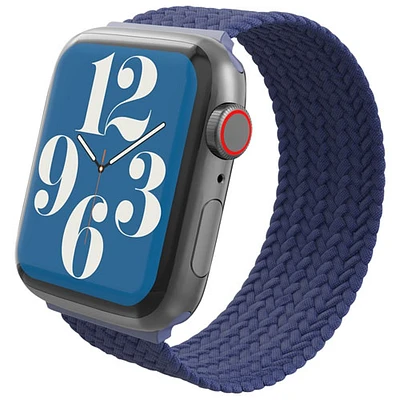 Bracelet de montre sport tressé de Gear4 pour Apple Watch 42/44/45 mm - Bleu marine