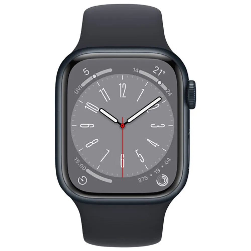 TELUS Apple Watch Series 8 (GPS + Cellular) 41mm Midnight Aluminum Case w/ Midnight Sport Band - S/M - Monthly Financing