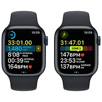 Apple Watch Series 8 mm (GPS + Cell) en aluminium minuit avec bracelet sport minuit de Bell - /M