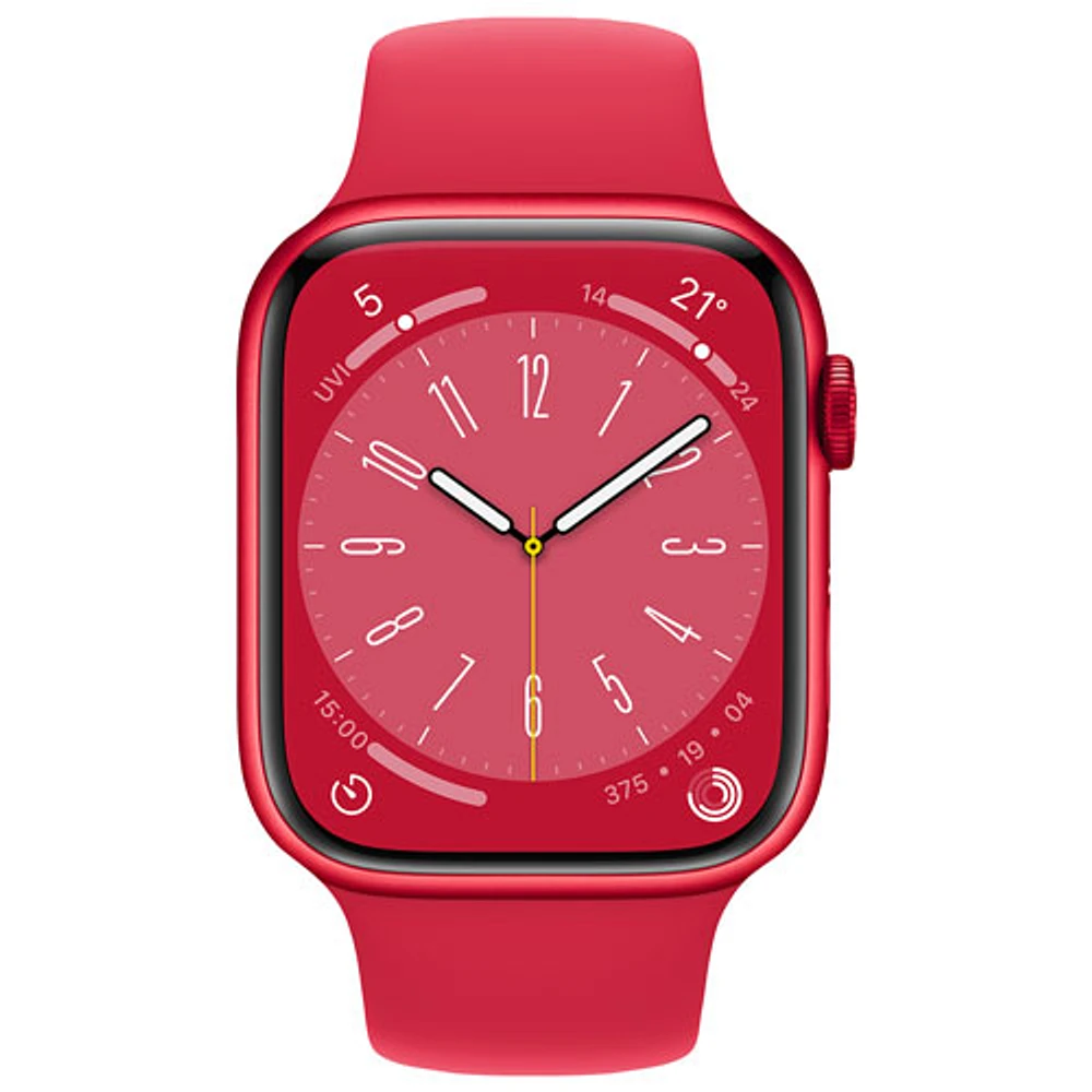 Apple Watch Series 8 mm (GPS + Cell) en aluminium (PRODUCT)RED avec bracelet sport (PRODUCT)RED de Bell - M