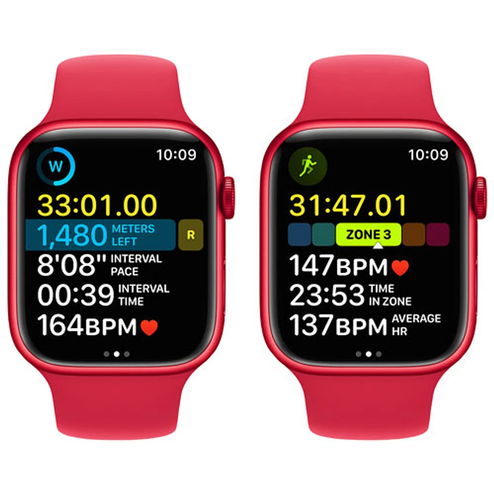 Apple Watch Series 8 mm (GPS + Cell) en aluminium (PRODUCT)RED avec bracelet sport (PRODUCT)RED de Bell - M