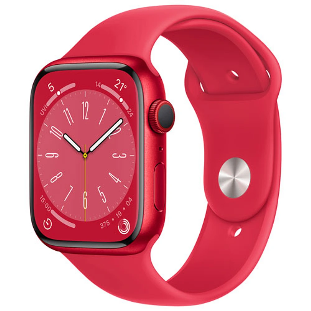 Virgin Plus Apple Watch Series 8 (GPS + Cellular) 45mm (PRODUCT)RED Aluminum Case w/ (PRODUCT)RED Sport Band - M/L - Monthly Financing