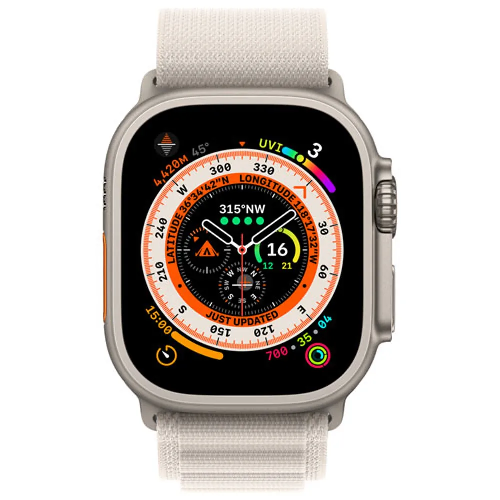 Rogers Apple Watch Ultra (GPS + Cellular) 49mm Titanium Case with Starlight Alpine Loop - Small - Monthly Financing