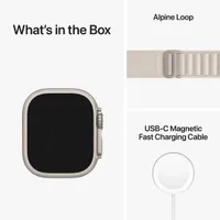 Apple Watch Ultra (GPS + Cellular) avec boîtier de 49 mm en titane et bracelet alpin comète de TELUS - Petit - Financement mensuel