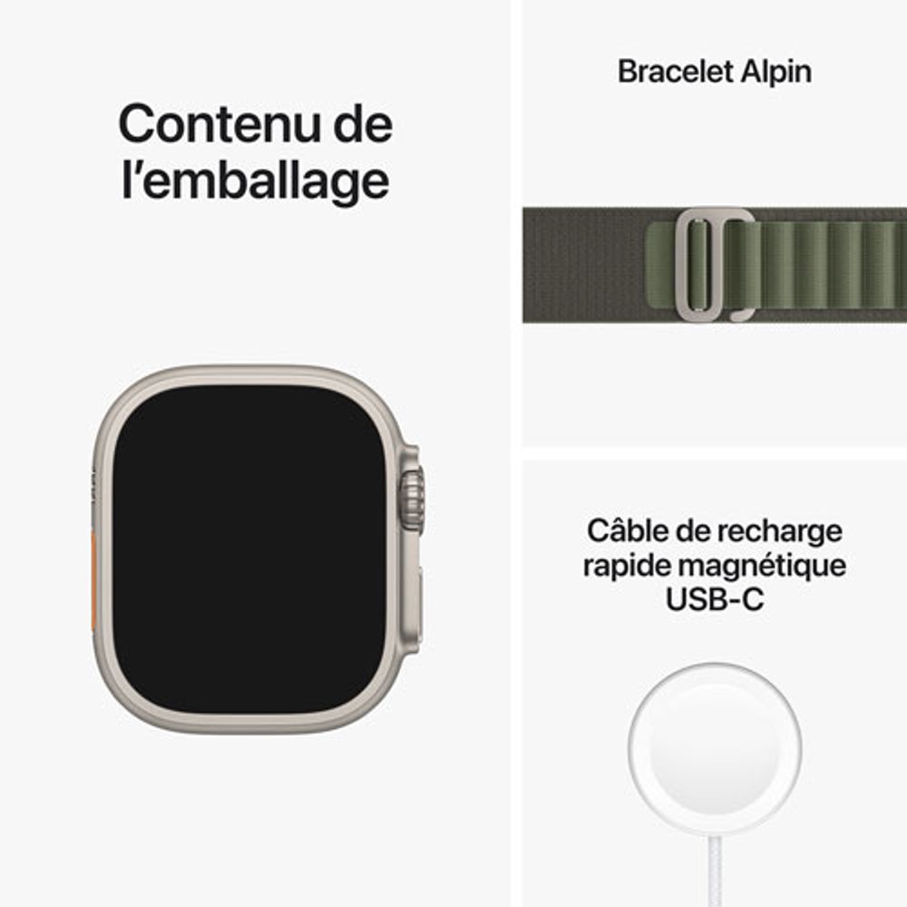 TELUS Apple Watch Ultra (GPS + Cellular) 49mm Titanium Case w/ Green Alpine Loop - Medium - Monthly Financing