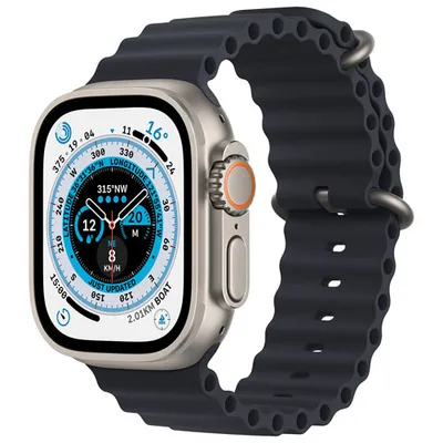 Rogers Apple Watch Ultra (GPS + Cellular) 49mm Titanium Case with Midnight Ocean Band - Monthly Financing