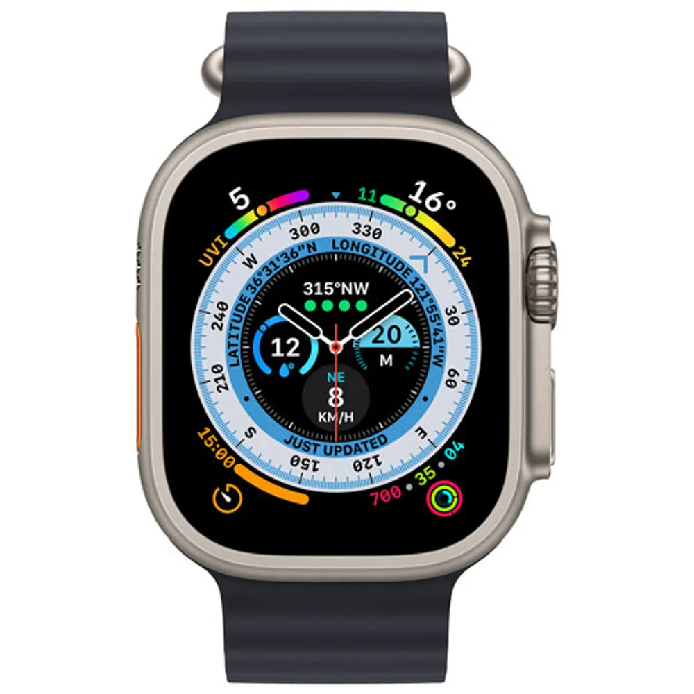 Rogers Apple Watch Ultra (GPS + Cellular) 49mm Titanium Case with Midnight Ocean Band - Monthly Financing