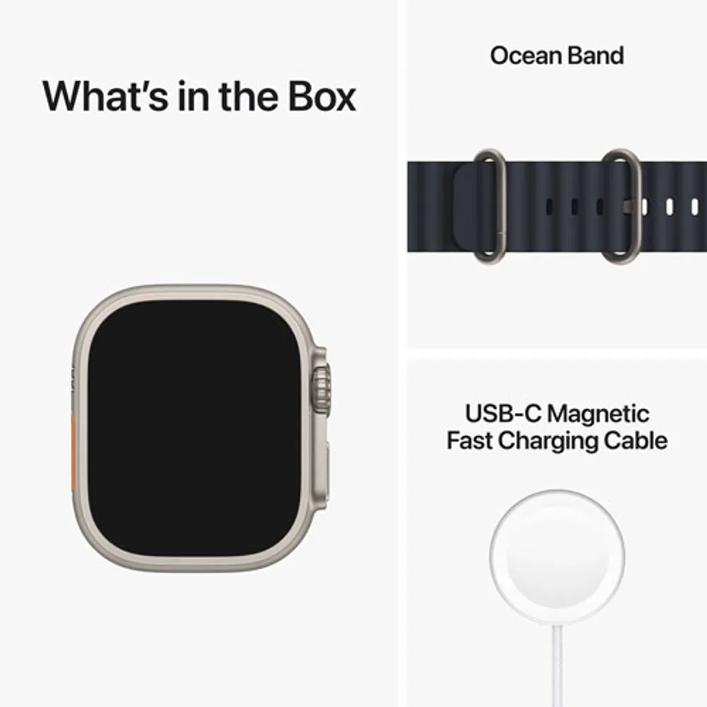 Rogers Apple Watch Ultra (GPS + Cellular) 49mm Titanium Case with Midnight Ocean Band - Monthly Financing