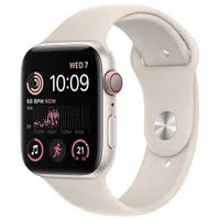 TELUS Apple Watch SE (GPS + Cellular) 44mm Starlight Aluminum Case w/ Starlight Sport Band (2022) - Monthly Financing