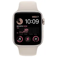 TELUS Apple Watch SE (GPS + Cellular) 44mm Starlight Aluminum Case w/ Starlight Sport Band (2022) - Monthly Financing