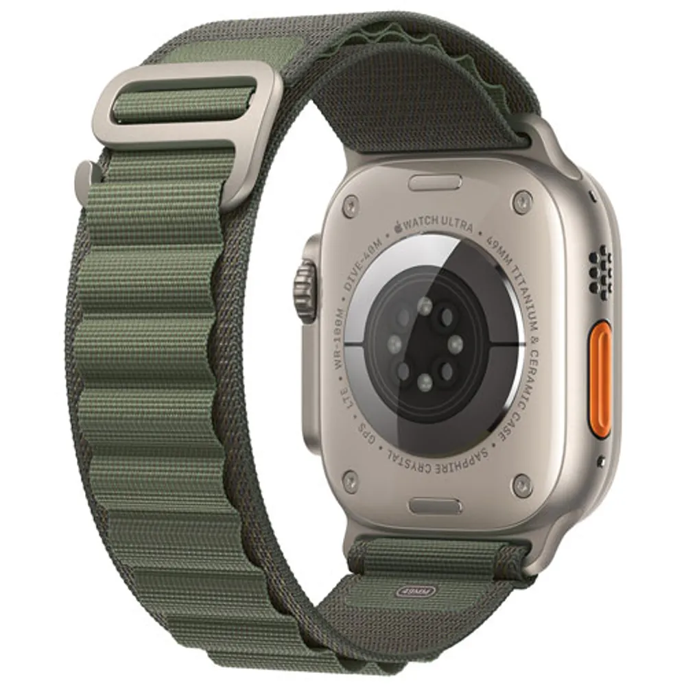 TELUS Apple Watch Ultra (GPS + Cellular) 49mm Titanium Case w/ Green Alpine Loop - Small - Monthly Financing