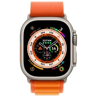 Apple Watch Ultra (GPS + Cellular) avec boîtier de 49 mm en titane et bracelet alpin orange de Rogers - Petit - Financement mensuel