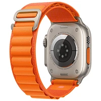 Apple Watch Ultra (GPS + Cellular) avec boîtier de 49 mm en titane et bracelet alpin orange de TELUS - Petit - Financement mensuel
