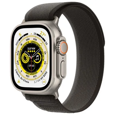 Rogers Apple Watch Ultra (GPS + Cellular) 49mm Titanium Case with Black/Grey Trail Loop - Medium/Large - Monthly Financing