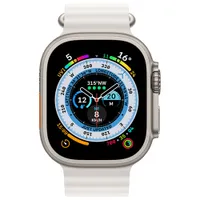 TELUS Apple Watch Ultra (GPS + Cellular) 49mm Titanium Case w/ White Ocean Band - Monthly Financing