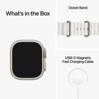 TELUS Apple Watch Ultra (GPS + Cellular) 49mm Titanium Case w/ White Ocean Band - Monthly Financing