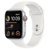 Rogers Apple Watch SE (GPS + Cellular) 44mm Silver Aluminum Case with White Sport Band (2022) - Monthly Financing