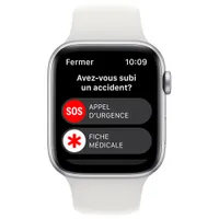 TELUS Apple Watch SE (GPS + Cellular) 44mm Silver Aluminum Case w/ White Sport Band (2022) - Monthly Financing