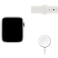 Virgin Plus Apple Watch SE (GPS + Cellular) 44mm Silver Aluminum Case w/ White Sport Band (2022) - Monthly Financing