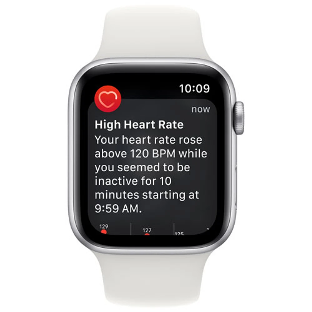 Virgin Plus Apple Watch SE (GPS + Cellular) 44mm Silver Aluminum Case w/ White Sport Band (2022) - Monthly Financing