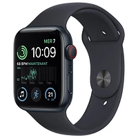 TELUS Apple Watch SE (GPS + Cellular) 44mm Midnight Aluminum Case w/ Midnight Sport Band (2022) - Monthly Financing