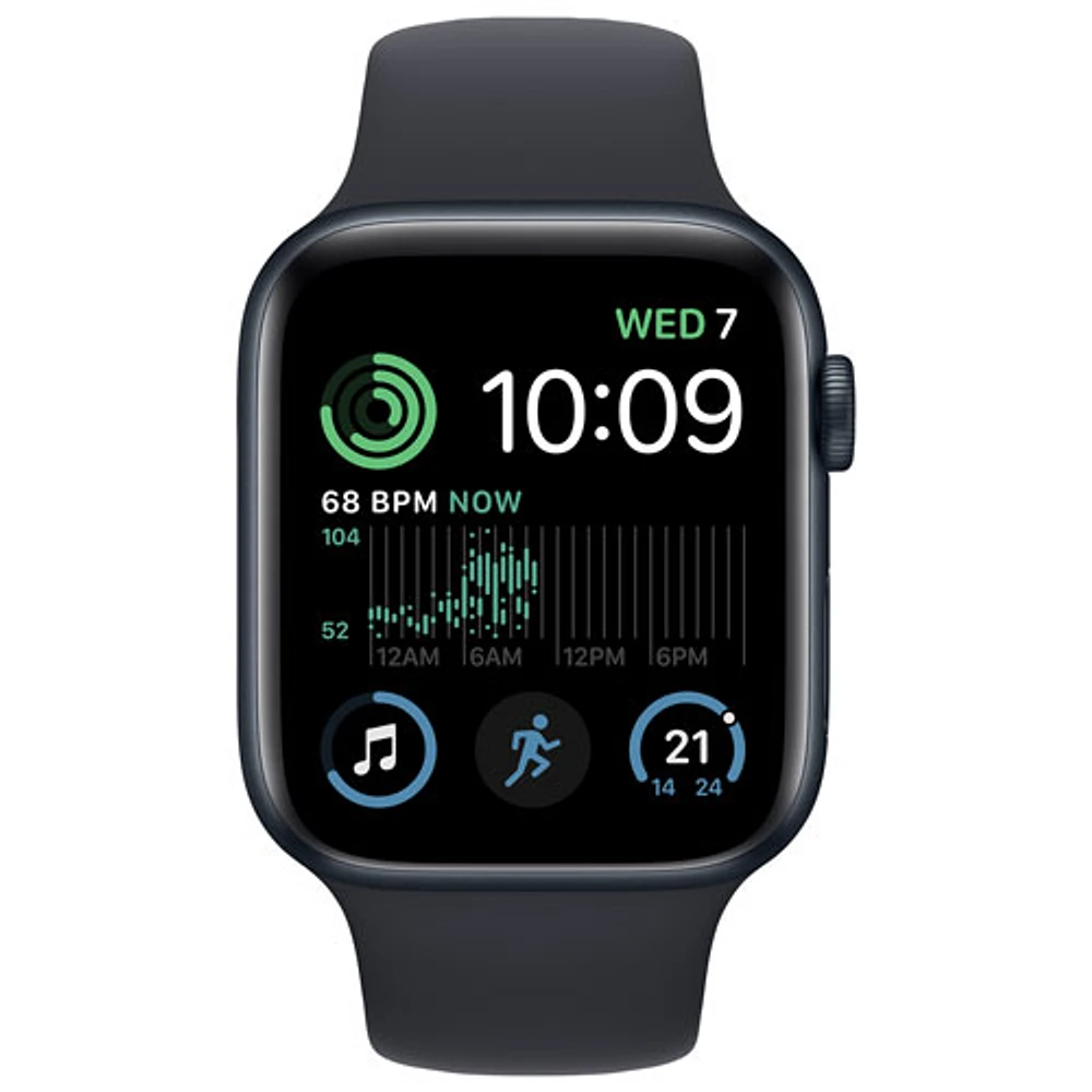 TELUS Apple Watch SE (GPS + Cellular) 44mm Midnight Aluminum Case w/ Midnight Sport Band (2022) - Monthly Financing