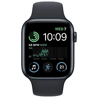 TELUS Apple Watch SE (GPS + Cellular) 44mm Midnight Aluminum Case w/ Midnight Sport Band (2022) - Monthly Financing