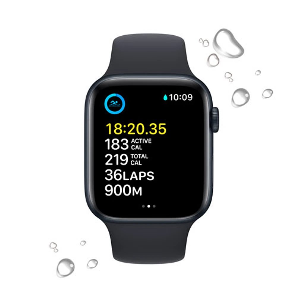 Virgin Plus Apple Watch SE (GPS + Cellular) 44mm Midnight Aluminum Case w/ Midnight Sport Band (2022) - Monthly Financing