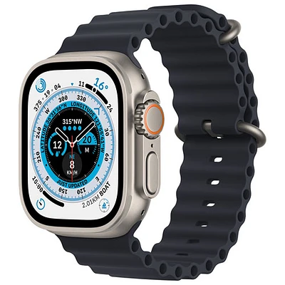 TELUS Apple Watch Ultra (GPS + Cellular) 49mm Titanium Case w/ Midnight Ocean Band - Monthly Financing