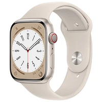 Virgin Plus Apple Watch Series 8 (GPS + Cellular) 45mm Starlight Aluminum Case w/ Starlight Sport Band - M/L - Monthly Financing