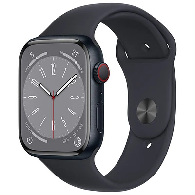 Rogers Apple Watch Series 8 (GPS + Cellular) 45mm Midnight Aluminum Case with Midnight Sport Band - M/L - Monthly Financing