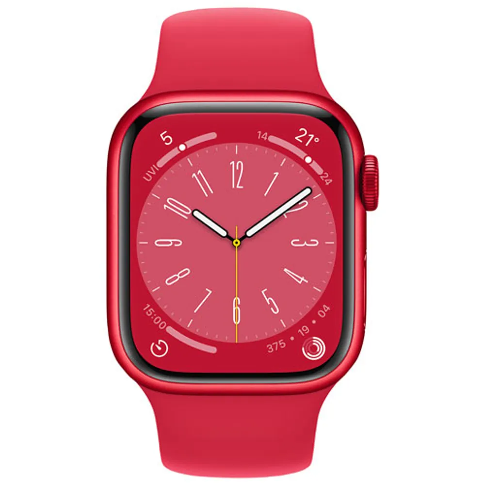 Rogers Apple Watch Series 8 (GPS + Cellular) 41mm (PRODUCT)RED Aluminum Case with (PRODUCT)RED Sport Band - S/M - Monthly Financing