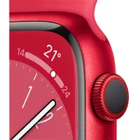 Rogers Apple Watch Series 8 (GPS + Cellular) 41mm (PRODUCT)RED Aluminum Case with (PRODUCT)RED Sport Band - S/M - Monthly Financing