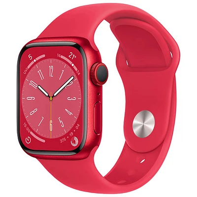 Virgin Plus Apple Watch Series 8 (GPS + Cellular) 41mm (PRODUCT)RED Aluminum Case w/ (PRODUCT)RED Sport Band - S/M - Monthly Financing