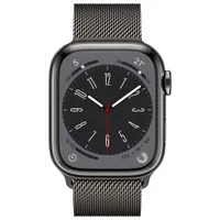 Rogers Apple Watch Series 8 (GPS + Cellular) 41mm Graphite Stainless Steel Case with Graphite Milanese Loop - S/M - Monthly Financing