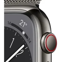 Rogers Apple Watch Series 8 (GPS + Cellular) 41mm Graphite Stainless Steel Case with Graphite Milanese Loop - S/M - Monthly Financing